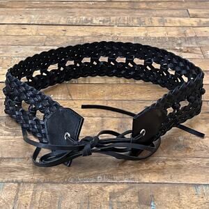 New York & Company Brown Leather & Nylon Woven Belt New York & Company Brown And Woven Belt, Size M/L | eBay main image 3